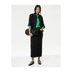Womens M&S Collection Pullover aus reiner Merinowolle mit Rundhalsausschnitt - Medium Green, Medium Green, UK 16 (EU 44)