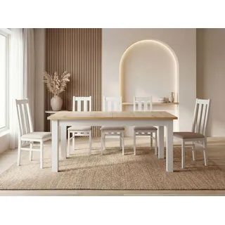 WFL GROUP Lindberg 160 x 70 x 77 cm weiß/braun