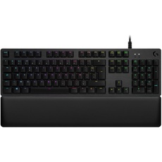 Logitech G513 mechanische Gaming-Tastatur, GX-Brown Taktile Switches, RGB-Beleuchtung, USB-Durchschleife, Handballenauflage mit Memory Foam, Aluminium-Gehäuse, Französisches AZERTY-Layout - Schwarz