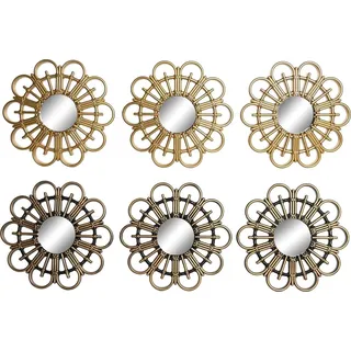 Spiegelsatz DKD Home Decor Scandi Kristall Schwarz Gold Polypropylen (25 x 2 x 25 cm) (2 Stück)