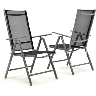 VCM Klappstuhl 56 x 65 x 105 cm schwarz/grau 2 St.