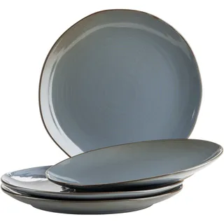 Mäser Nottingham Speiseteller 26 cm Blau/Grau 4er Set