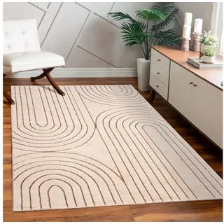 Paco Home Teppich »Tuana 215« rechteckig 15 mm Höhe Kurzflor, Regenbogen, Hoch-Tief Struktur, Scandi-Look Paco Home Grau B : cm 1 Stk.