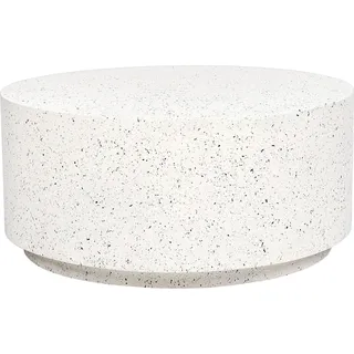 BELIANI Beistelltisch Cremeweiß Leichtbeton und Glasfaser Rund  90 cm Terrazzo Optik Modern Outdoor & Indoor Couchtisch Wohnzimmer Ausstattung Möbel - Weiß