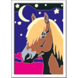 Ravensburger 28774 - Malen nach Zahlen, Treues Pferd Malset mit Leuchtfarbe