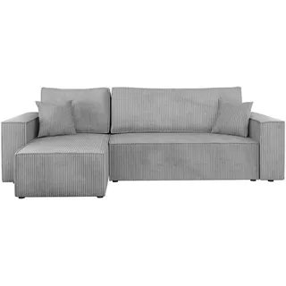 Mirjan24 Ecksofa Karl Cord , Grau , Kunststoff , L-Form,L-Form , 244x145 cm , Wohnzimmer, Sofas & Couches, Wohnlandschaften, Ecksofas