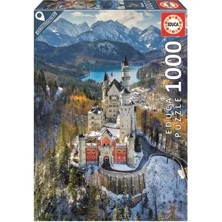 Educa 19261, Schloss Neuschwanstein, 1000 Teile Puzzle für Erwachsene und Kinder ab 10 Jahren, Landschaftspuzzle, Deutschland