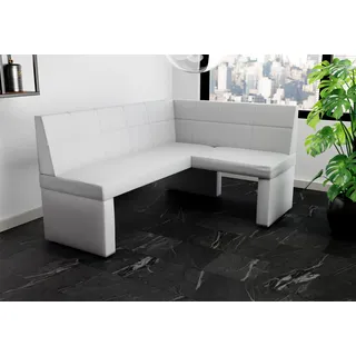 Eckbank Bank Küchenbank 168x128 cm BLAKE L Kunstleder Madryt Weiß