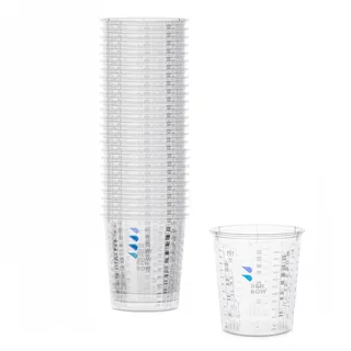 BenBow Profi-Messbecher 25x 680ml ohne Deckel mit vielfältiger Skalierung - Becher mit Skala Mischbecher Lackmischbecher Meßbecher Lackbecher Einwegmischbecher