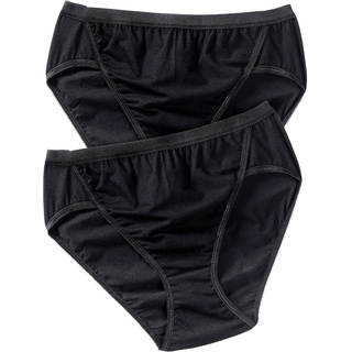 Ulla Popken Damen Jazz-pants, 2er-pack Panties, Schwarz, 62-64 EU