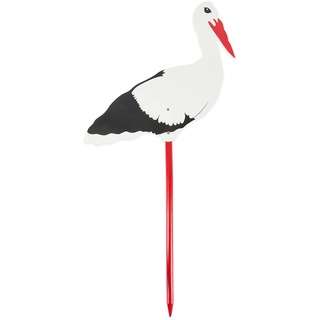 Bieco Großer Storch aus Holz - Klapperstorch zum Stecken für Innen und Außen - Geburt Babystorch für Draußen - Geburtsgeschenk Holzstorch 100 cm groß