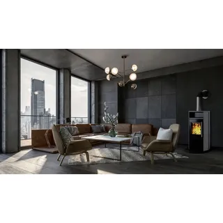 Kleining Mailand Stahl Schwarz/Grau/Abdeckplatte Naturstein