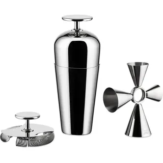 Alessi Cocktail-Set mit Shaker und Sieb Edelstahl