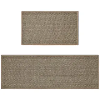 Artoid Mode Grau Absorptionsfähigkeit Hause Dekor Küchenteppich 2er Set, Waschbar Dekoration Küchenmatten für Innen Außen - 43x73 and 43x118 cm