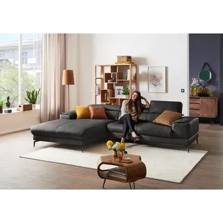 W.Schillig Eckcouch Leder 3-Sitzer Grau