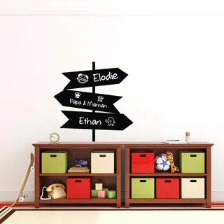 Ambiance Sticker Kreidetafel – Wandaufkleber, selbstklebend, abwischbar, Hinweisschilder – H 110 x L 110 cm