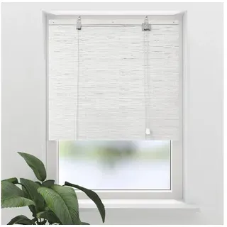 SOLUNA Bambus-Rollo flach weiss 90x160 cm