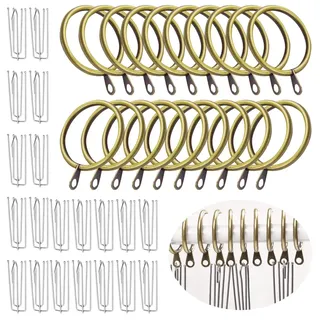 WYAN 20er-Pack Gardinenringe, Vorhang Hängeringe, Duschvorhangringe, 20er-Pack Schwere Vorhanghaken Aus Edelstahl, 30mm Innendurchmesser