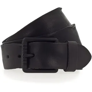 MUSTANG Ledergürtel, Vollrindleder in Used-Optik, geschwärzte Schnalle, 4 cm, schwarz