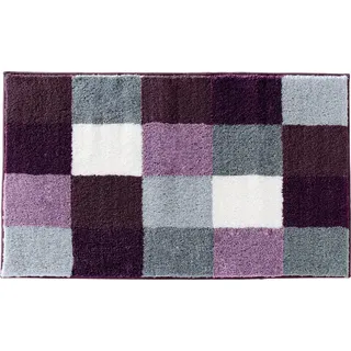 Erwin Müller Badematte Kreta aubergine Größe 80x140 cm, Badteppich, Badvorleger rutschhemmend - kuscheliger Hochflor, für Fußbodenheizung geeignet