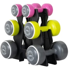 Body Sculpture BW108T Smart Hantelturm | Grau/Rosa/Grün, 1,5 kg, 3 kg und 5 kg Sets enthalten