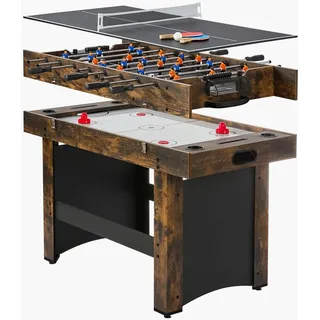 Vevor Air Hockey Tisch (214 cm) mit Airhockey & Tischfußball & Pushern & Pucks, luftbetriebener Hockey-Spieltisch Multi-Kombinationstisch für Familienspielzimmer Partys Familientreffen Büro