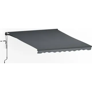 Blumfeldt CloudShade Markise – 3m elektrische Gelenkarmmarkise mit App & Fernbedienung, UV 30+ & Regenschutz, Neigungswinkel einstellbar, Aluminiumrahmen, einfache Wandmontage, 295x250 cm, Dunkelgrau - Grau