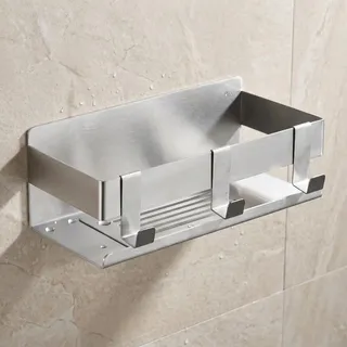 DEKAZIA® Duschablage Edelstahl ohne Bohren, Duschregal Duschkorb Badregal