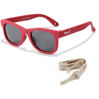 Maesy Baby Sonnenbrille Polarisiert 400 UV400 0–2 Jahre, Indi | Flexibler Rahmen mit elastischem Band, Eckig, Gläser Kat. 3