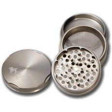 Black Leaf New Edge Grinder 4-tlg. | anthrazit | ⌀ 38 | aus Aluminium | Diamantschliff Zähne | Magnetverschluss | Kräutermühle Crusher