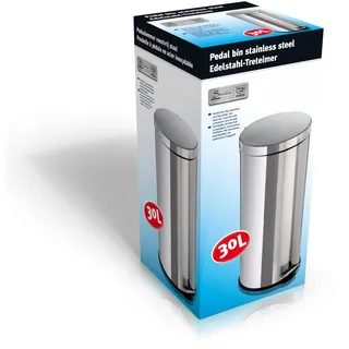 Kitchen Elegance 95522 Edelstahl-Treteimer, 30 L