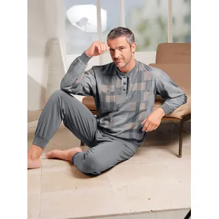 Schlafanzug NORMANN, Herren, Gr. 52/54, grau, 100% Baumwolle, Homewear-Sets Schlafanzug