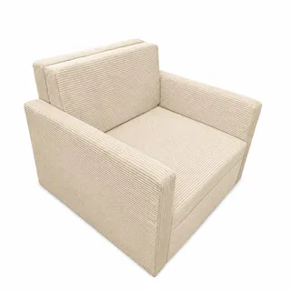 Sessel BETO - Schlafsessel Klappsessel mit Schlaffunktion – Cord Beige - Beige