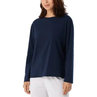 Schiesser Damen Schlafshirt Langarm Baumwolle - Mix + Relax, dunkelblau_179273, 34