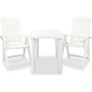The Living Store 3-tlg. Bistro-Set Kunststoff Weiß - Weiß
