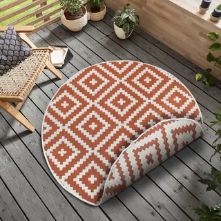MY HOME »Ronda Wendeteppich« rund 5 mm Höhe Sisal-Optik, Flachgewebe, In- und Outdoor, geometrisches Boho Design,