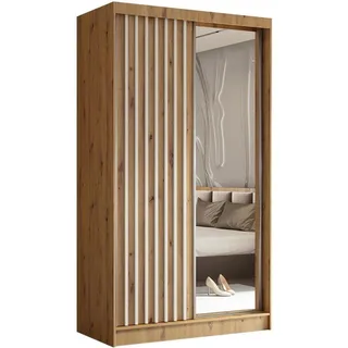 beautysofa Schwebetürenschrank Helix 120 x 216 x 61 cm Braun/Weiß