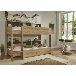 RELITA Etagenbett Sway 90 x 200 cm Eiche braun beige