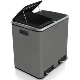 Karat Tretmülleimer Felix Trennsystem Anthrazit 2 x 15 Liter (30 Liter) - Dunkelgrau