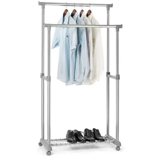 Idimex Garderobenwagen Grosso , Chromfarben , Metall , Vintage , 83x164x44 cm , Garderobe, Garderobenständer