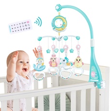 Mobile Baby, Mobile Babybett Elektrisch mit Musik Licht und Timing-Funktion Projektor, Spieluhr Babys Einschlafhilfe Junge mit 150 Melodien, Neugeborenen Baby Spielzeug ab 0 1 2 3 4 5 6 Monate