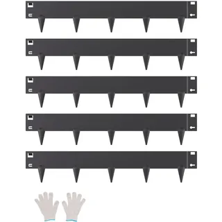 VEVOR Rasenkante, 5er-Set, 990x181x1,5 mm, rostbeständige Beeteinfassung aus Metall, Beetumrandung, Raseneinfassung, einfach zu installieren, Trennwand für Blumenbeete, Hofwege