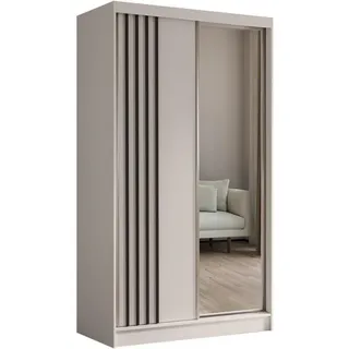 beautysofa Schiebetürenschrank Nela II 120 x 216 x 61 cm Kaschmir/Schwarz