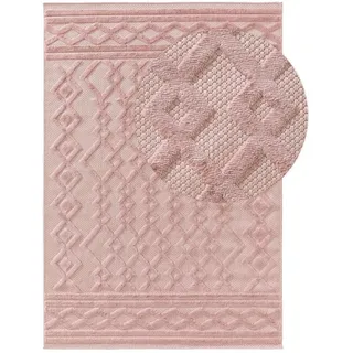 Kunstloft Outdoorteppich Bonte Rosa 80x150 cm , Pink , Kunststoff , Rechteckig , 80x1 cm , Gots , wasserabweisend , Teppiche und Böden, Teppiche, Outdoorteppiche
