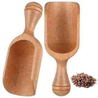 2 Stück Holz Kleine Schaufel, Holzlöffel Klein, Mini Löffel - 10.5 cm | Küchenutensilien, für Gewürze, Mehl, Kaffee, Tee, Ideal für Köche, & Hobbybäcker