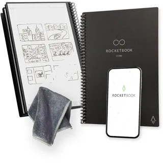 Rocketbook Notizbuch wiederverwendbar 15 cm x 22,4 cm Schwarz gepunktet