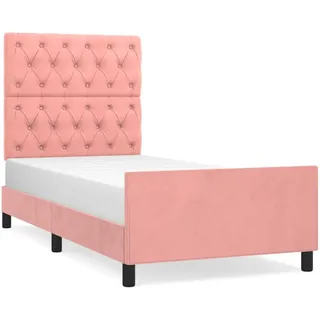 vidaXL Bettgestell mit Kopfteil Rosa 80x200 cm Samt - Rosa