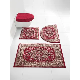 Badematte GRUND Gr. 8, rot, gemustert, WC-Deckelbezug (47cm x 50cm), 1 Stk., Badematten, Badematte