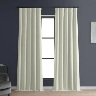 HPD Half Price Drapes FLCH-FMBO20128-96 Signature Leinen Verdunkelungsvorhang (1 Panel), 50 x 96 cm, Excursion Ivory