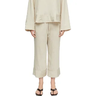Comma 7/8-Hose gestreifte Optik, lässig weit geschnitten, bone beige